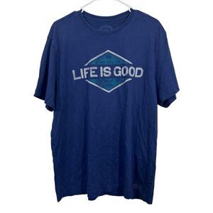 Life is Good Blue Graphic Short Sleeve T-Shirt